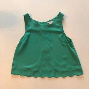 Emerald Green Scalloped Tank Top